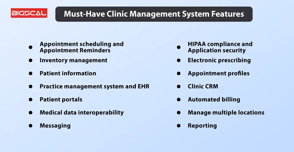 Must-Have Clinic Management System Features